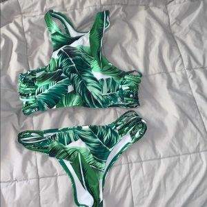 green leaf bikini